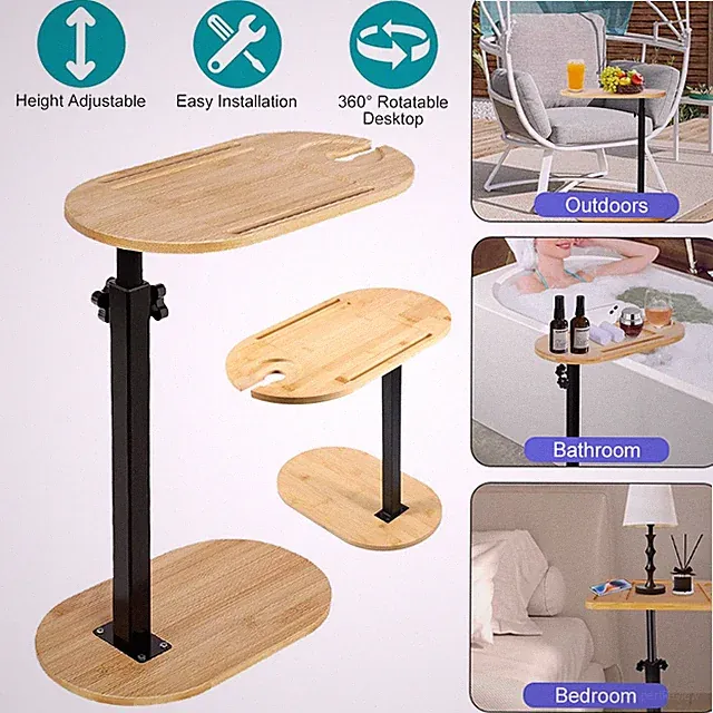 Badewannen Tablett Tisch Couchtisch C Form Beistelltisch Verstellbarer Sofatisch