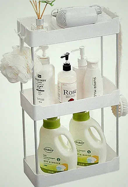 Badezimmer-Arbeitsplatten-Aufbewahrung, weißes abnehmbares