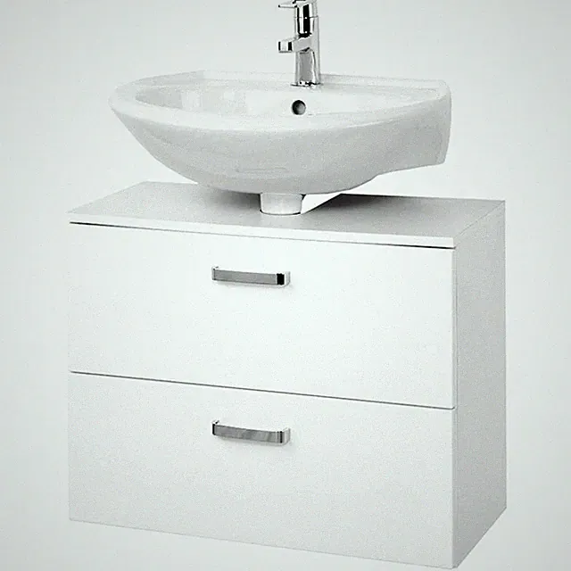 Badezimmer Waschtisch-Unterschrank 60cm Waschbeckenschrank Hochglanz Badschrank