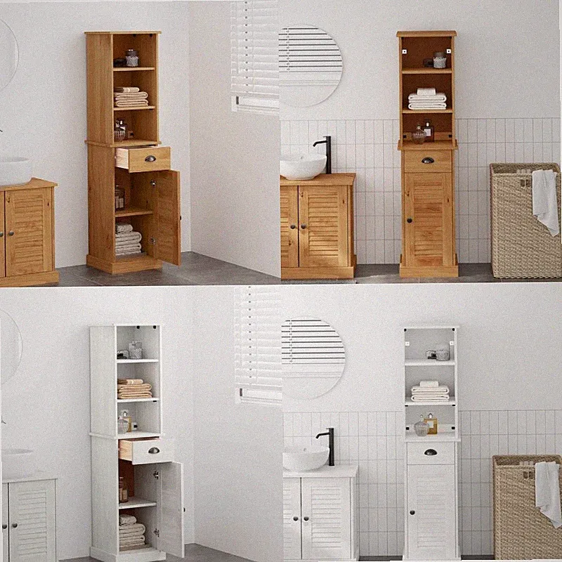 Badezimmermöbel Set Badezimmerschrank Vitrine Sideboard Hochschrank Schublade