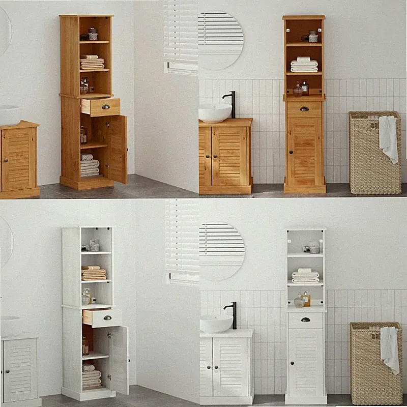Badezimmermöbel Set Badezimmerschrank Vitrine Sideboard Hochschrank Schublade