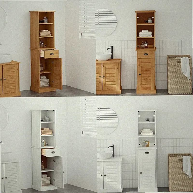 Badezimmermöbel Set Badezimmerschrank Vitrine Sideboard Hochschrank Schublade