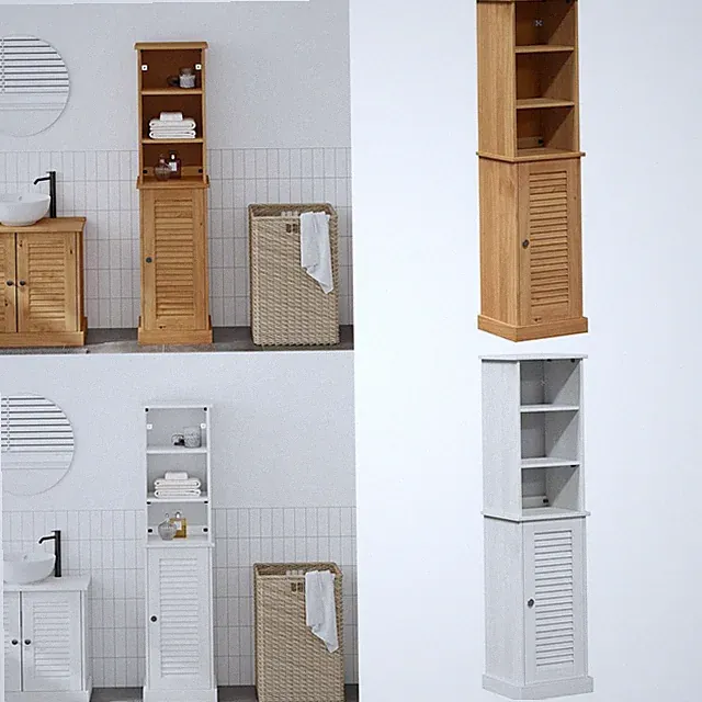 Badezimmermöbel-Set mit Regal VIGO 2 pcs Massives Kiefernholz Kompakte DE
