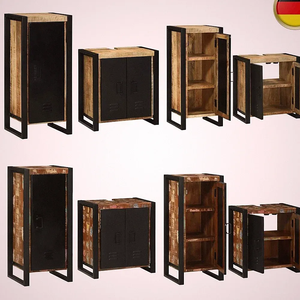 Badezimmermöbel Set mit Speicher mit Tür 2 pcs Badezimmermöbel Hausmöbel vidaXL