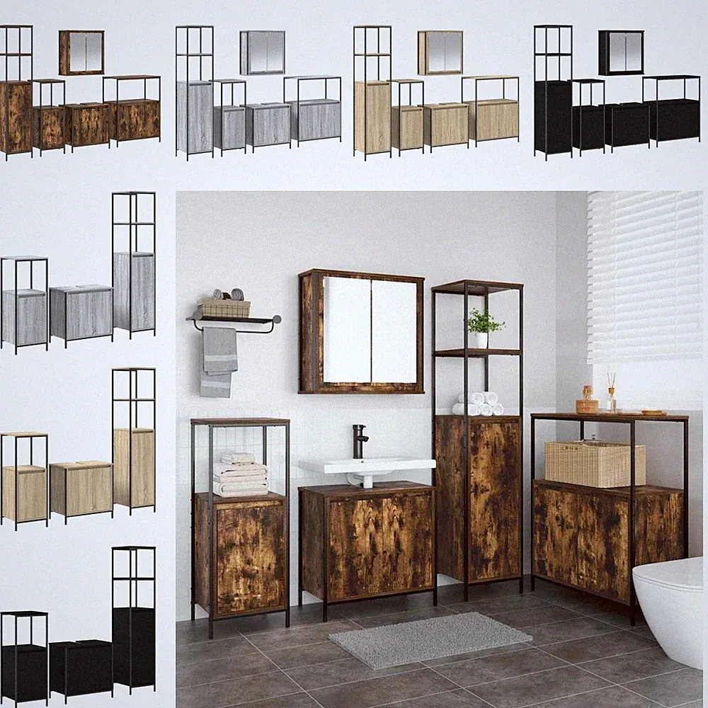 Badezimmermöbel-Set mit Tür Badezimmerschrank Badschrank Schrank Badmöbel Set