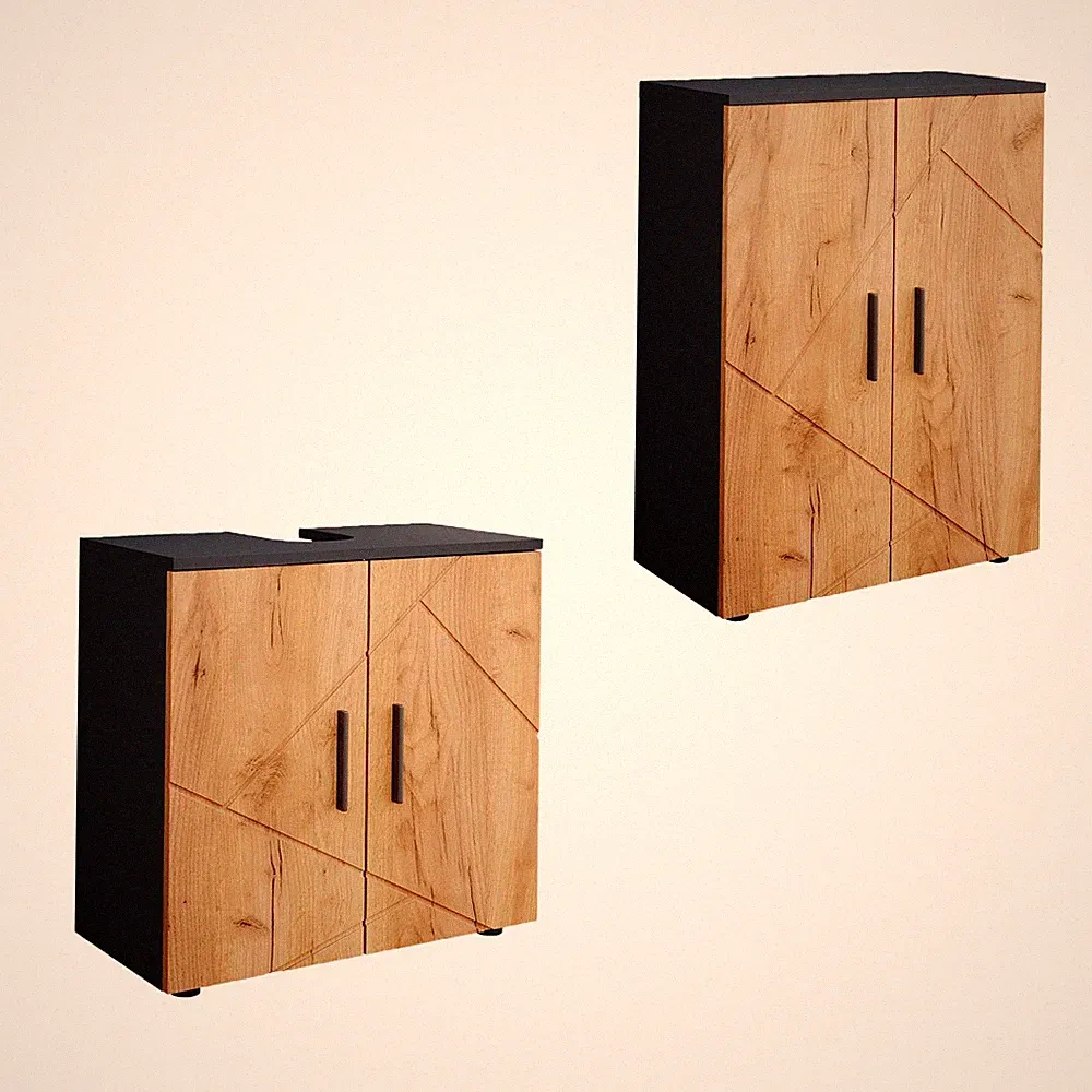Badezimmermöbel-Set Vicco Irma 2 Teile, mit Midischrank