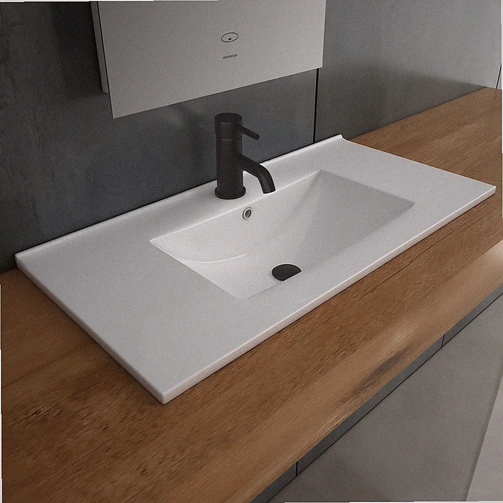 Badezimmermöbel Waschtisch mit Unterschrank Waschbecken Badmöbel Set Badspiegel