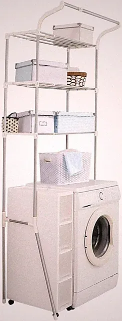 Badezimmerregal mit 3 Ablagen Metallregal Verstellbar 61-97