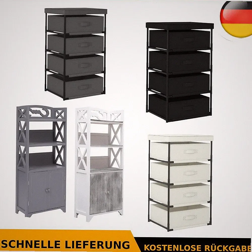 Badezimmerschrank Badkommode Schubladenschrank Badschrank Badmöbel Holz