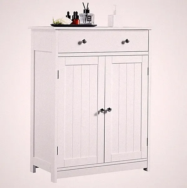 Badezimmerschrank Badkommode Unterschrank Flurschrank Mehrzweckschrank weiß
