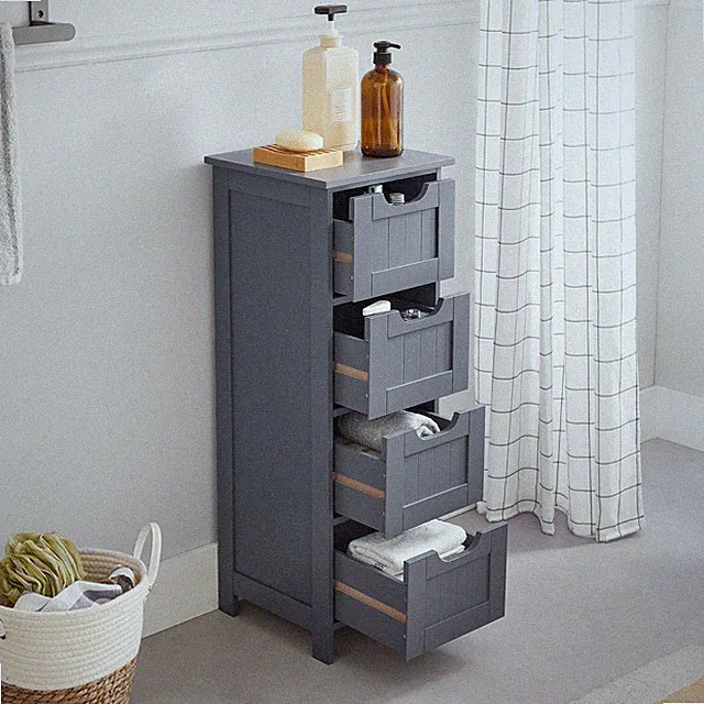 Badezimmerschrank Badschrank 4 Schubladen Schubladen Beistellschrank LHC040G01