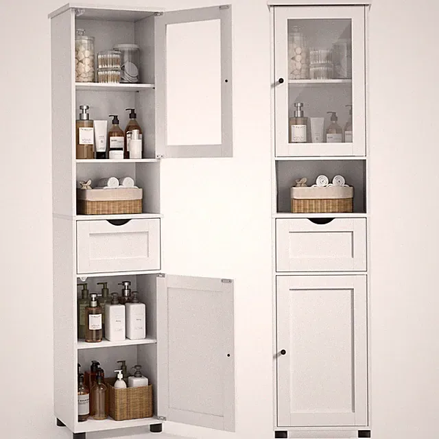 Badezimmerschrank, Badschrank, Hochschrank,Badezimmermöbel BBKDE163W01