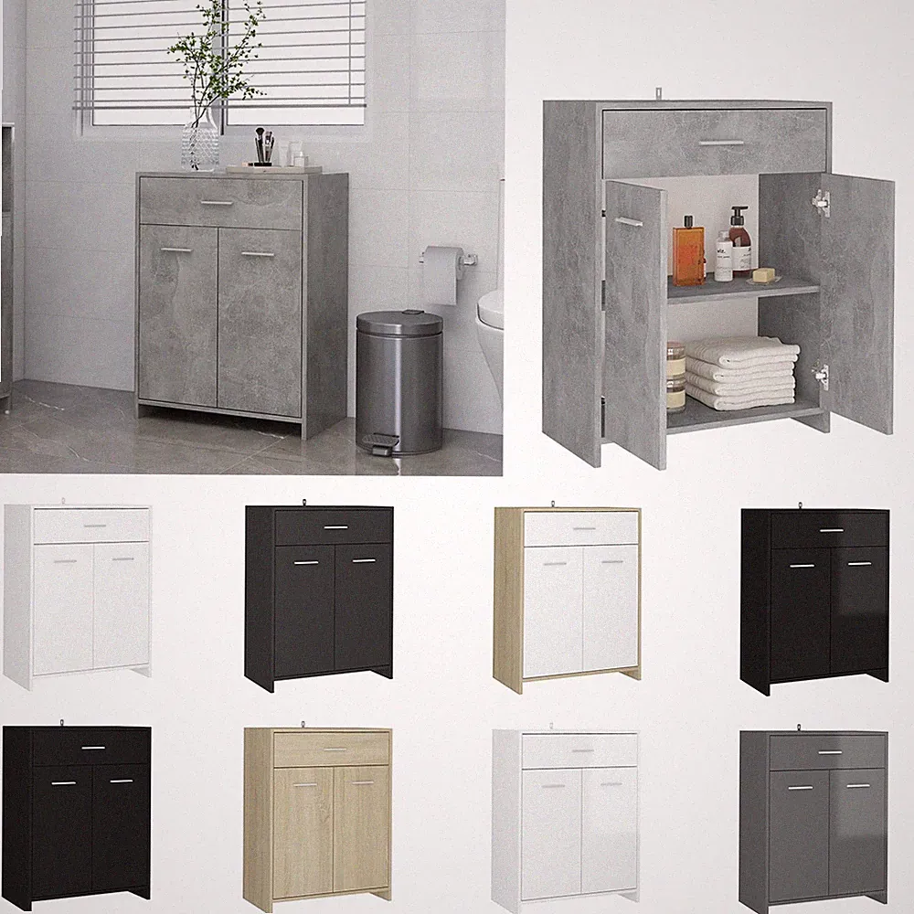 Badezimmerschrank Badschrank Kommode Standschrank Sideboard Badmöbel 60x33x80cm