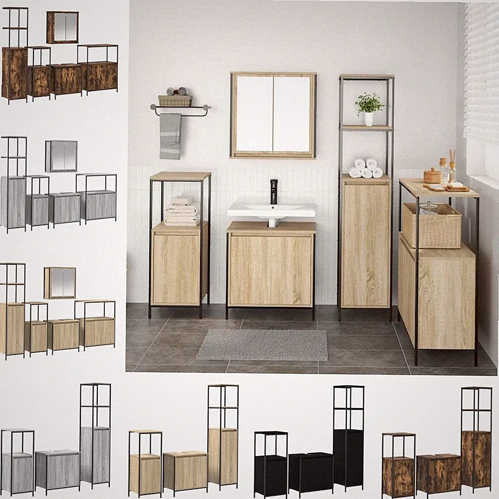 Badezimmerschrank Badschrank Schrank Badezimmermöbel-Set mit Tür Badmöbel Set