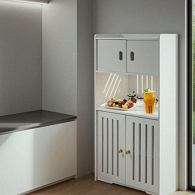 Badezimmerschrank, freistehend,4-stöckig, Aufbewahrungsschrank für Bad und Küche