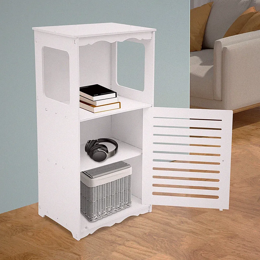 Badezimmerschrank Kommode Schmaler Bath Lagerung Badschrank Schließfächer Weiß