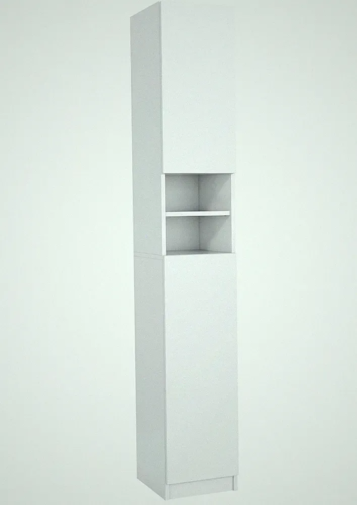 Badezimmerschrank Schmal mit 2 Türen - Badezimmermöbel - 180x30x31 cm