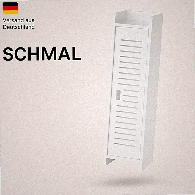Badezimmerschrank schmal Weiß Badschrank 3 Ebenen platzsparend