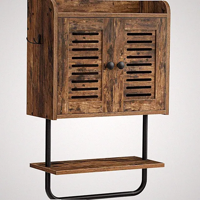Badezimmerschrank, Wandschrank, Badezimmersh rank, Holz, Metall, multifunktio...