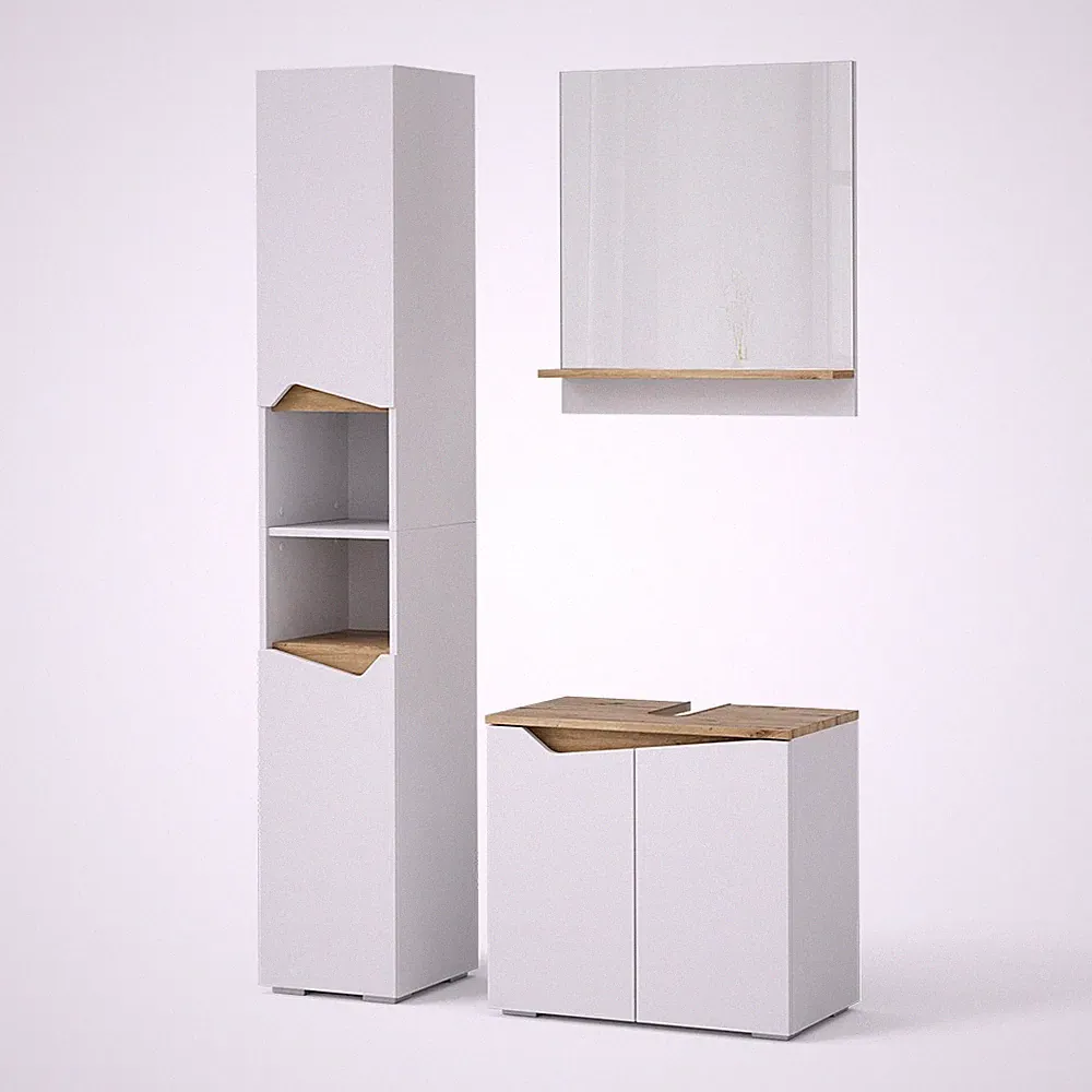 Badmöbel-Kombination Vicco Marelle 3 Teile, mit Hochschrank