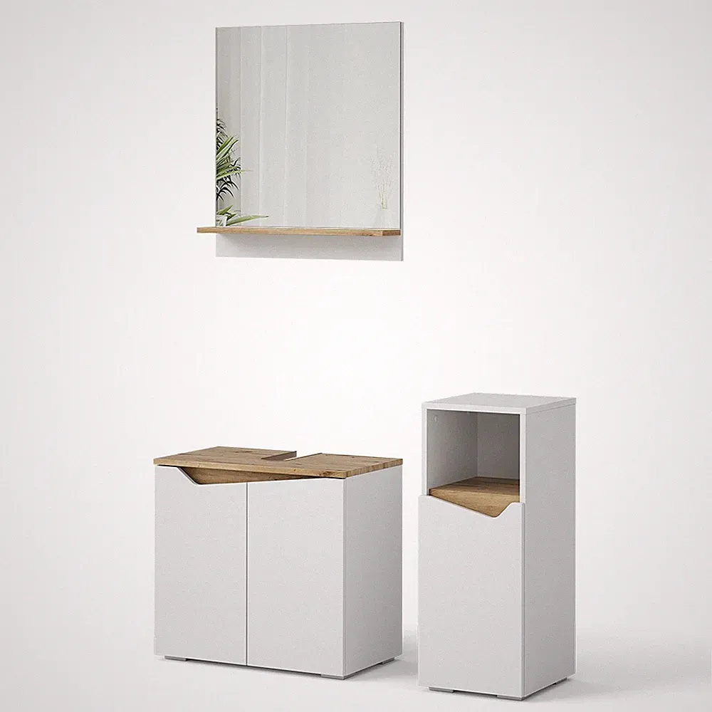 Badmöbel-Kombination Vicco Marelle 3 Teile, mit Midischrank