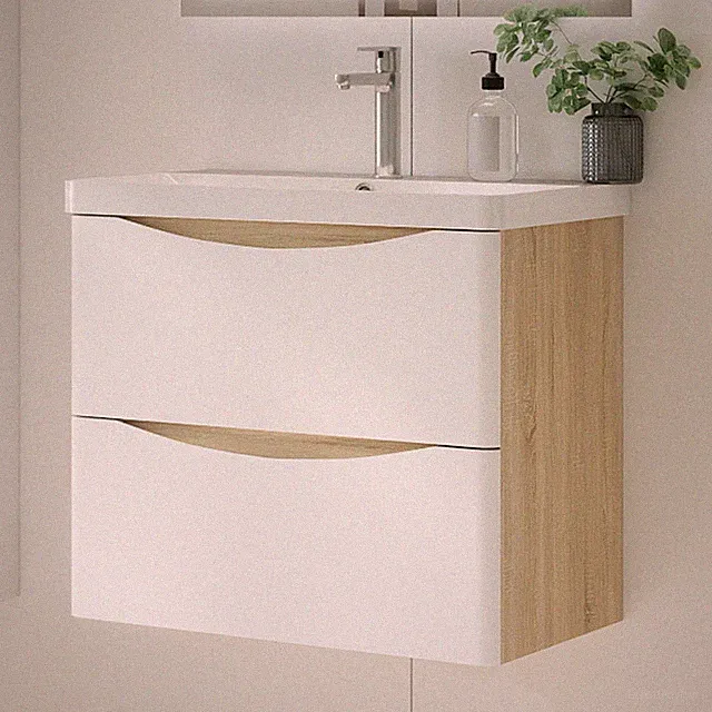 Badmöbel Set 50-80cm Waschtisch mit Unterschrank Badezimmerschrank Waschbecken