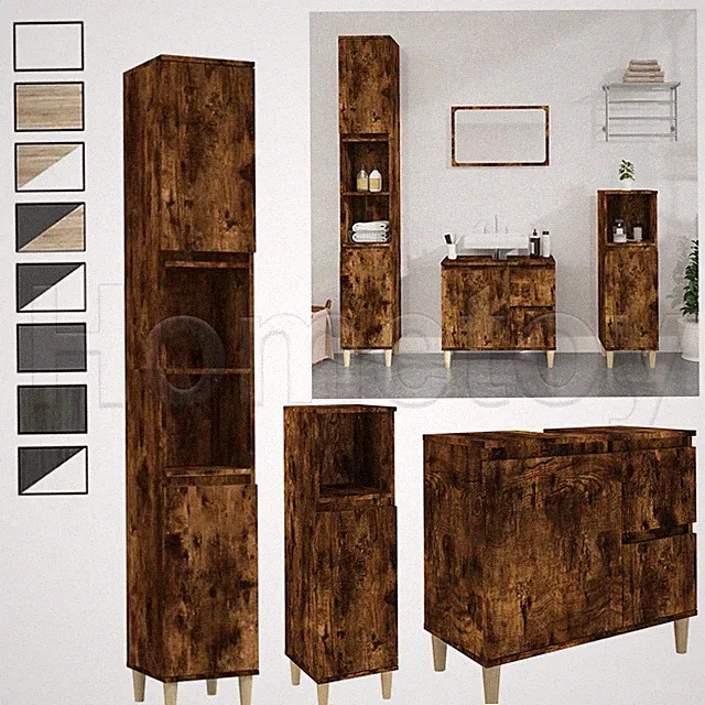 Badmöbel Set Badschrank Waschtischunterschrank Badezimmermöbel Hochschrank Regal