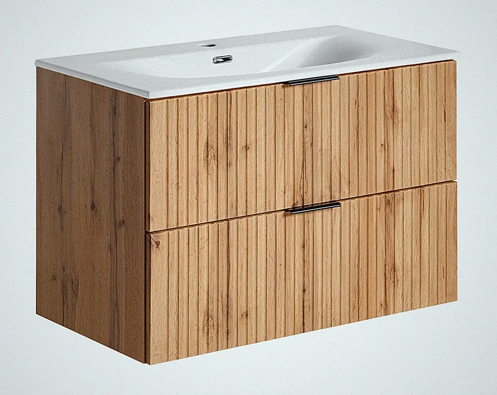 Badmöbel Waschtisch Unterschrank Portree 60cm 80cm 120cm | Wotan-Eiche oak