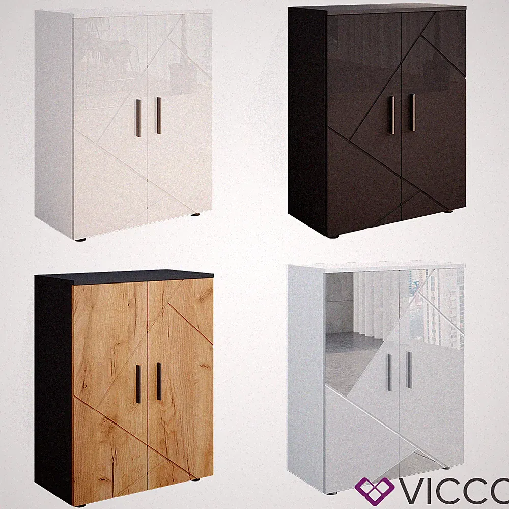 Badschrank Badezimmerkommode Badezimmermöbel Irma Hochglanz modern 60x81cm Vicco