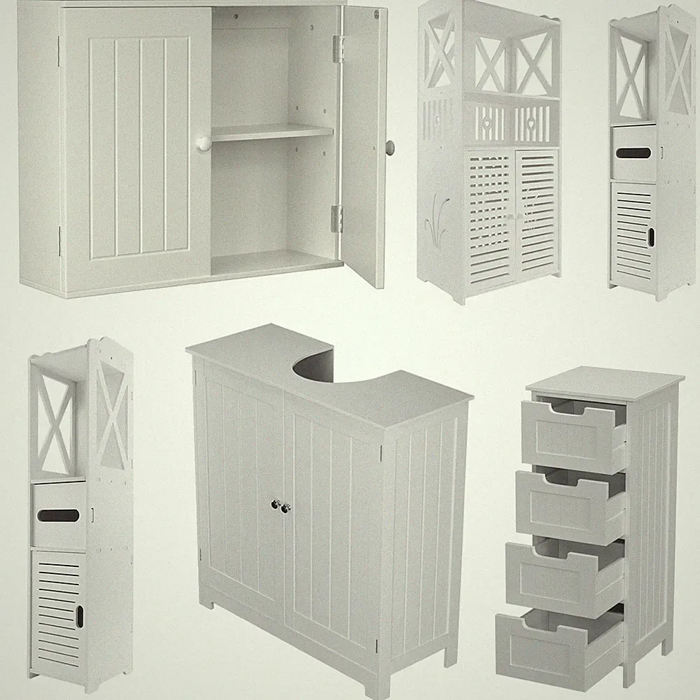 Badschrank Badezimmerschrank Badmöbelsets Waschtisch Badmöbel Badezimmer Weiß