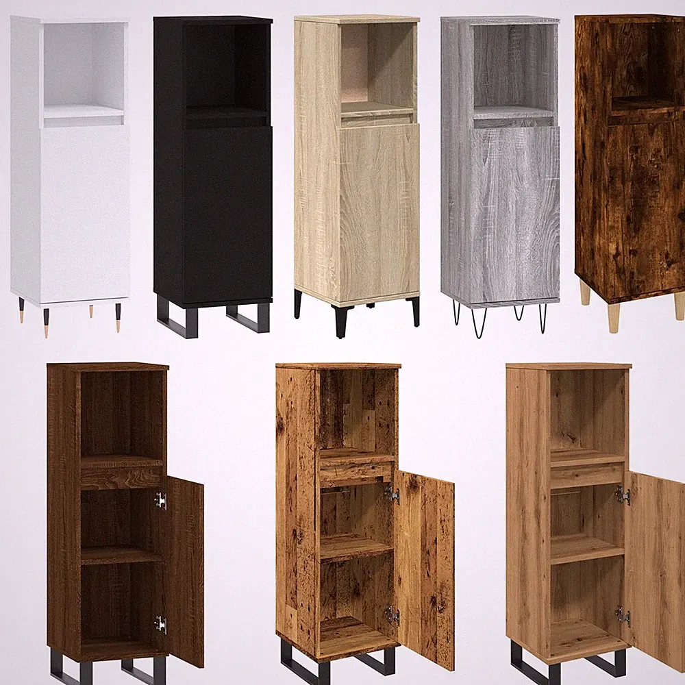 Badschrank Badezimmerschrank Badregal Schmaler Hochschrank Bad Schrank Badmöbel