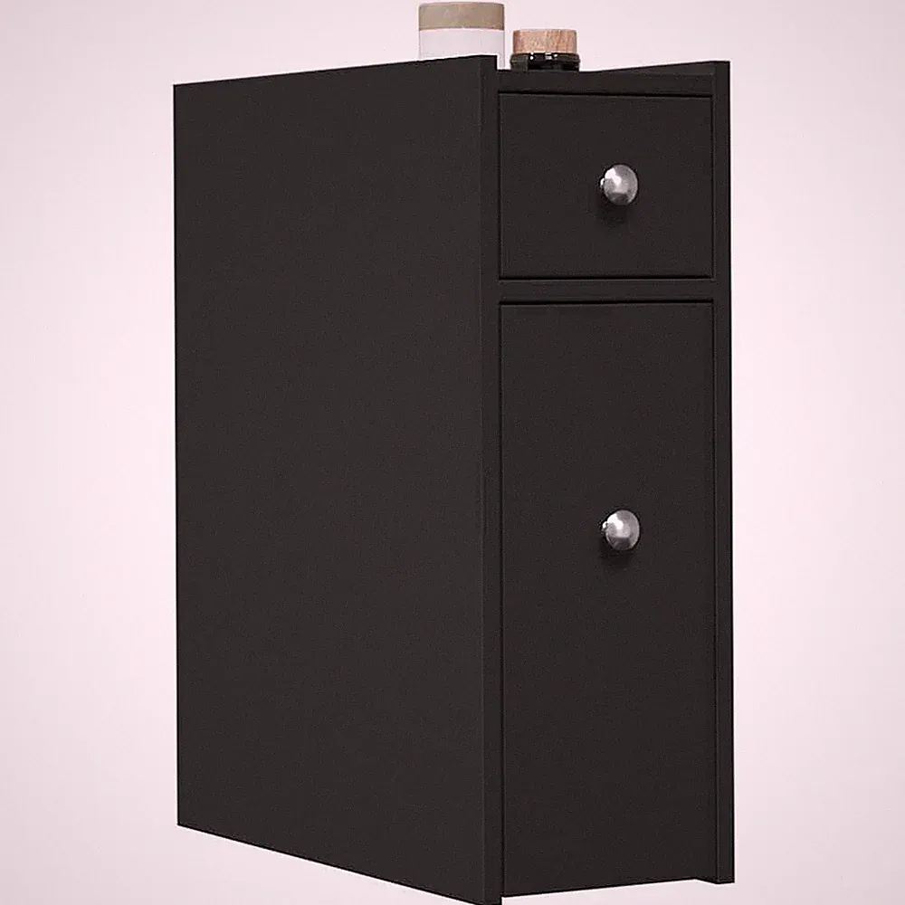 Badschrank Badezimmerschrank Schrank Schmal mit Rollen Holzwerkstoff vidaXL