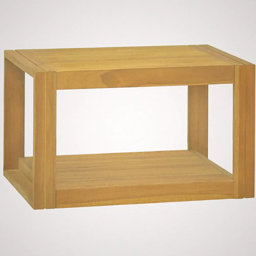 Badschrank massiv Teakholz Wandmontage braun 60x45x35 cm Ablage Regal schmal