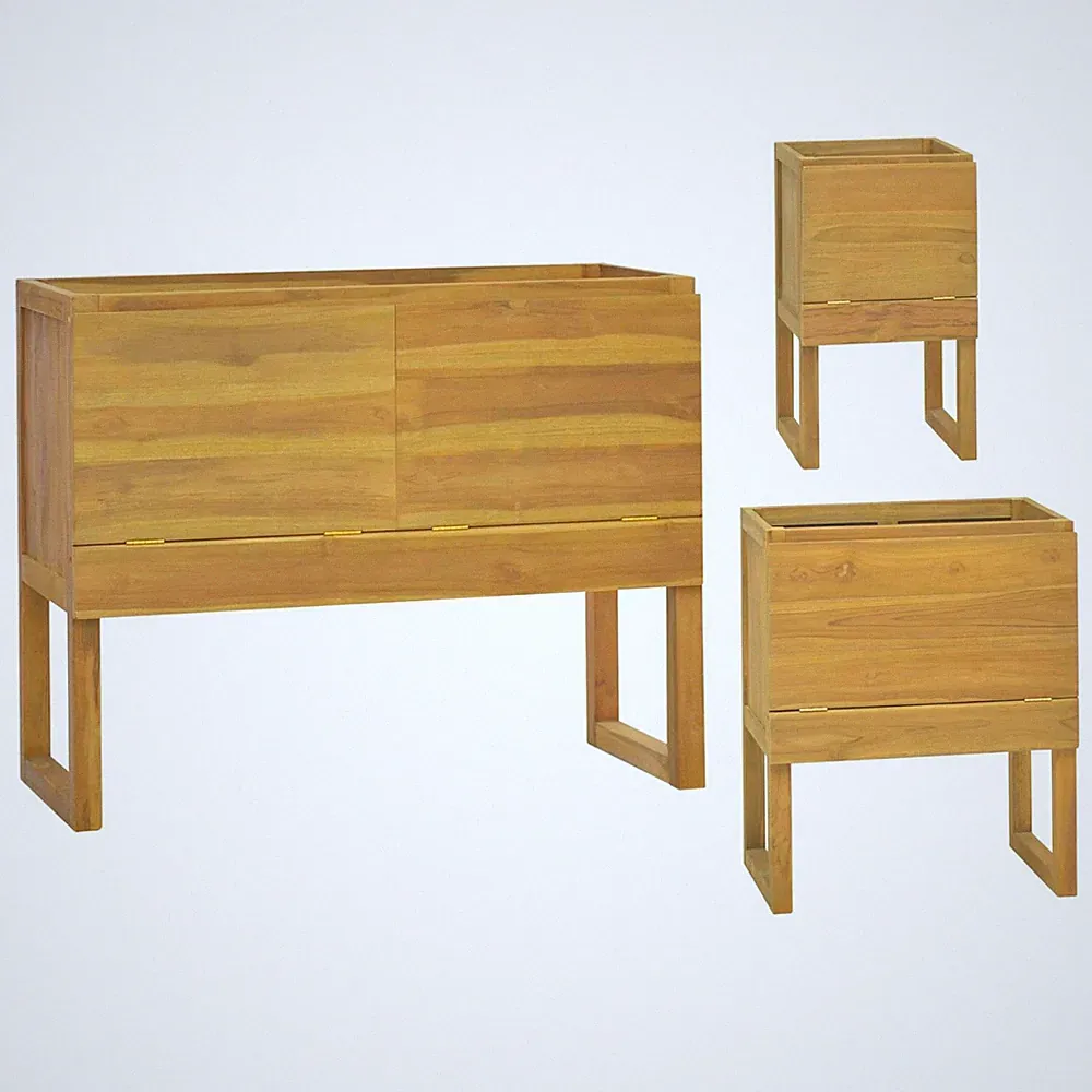 Badschrank Massivholz Holz Badezimmerschrank Bad Standschrank Badezimmermöbel