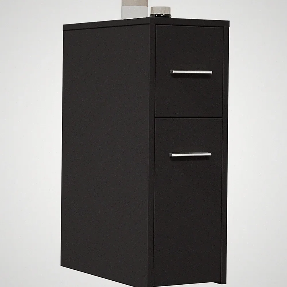 Badschrank Schmal mit Rollen Badezimmerschrank Regal Nischenschrank Badezimmer
