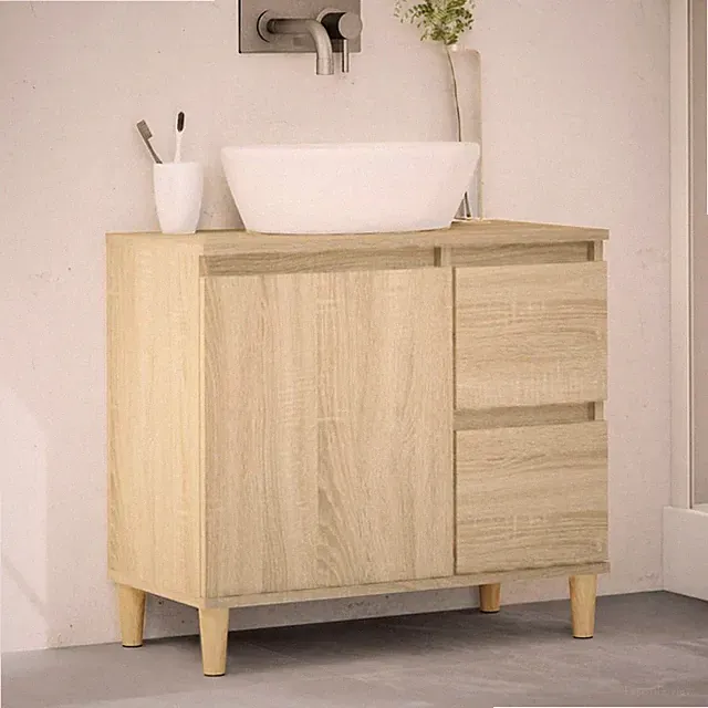 Badschrank Waschbeckenunterschrank Badezimmerschrank Holzwerkstoff vidaXL