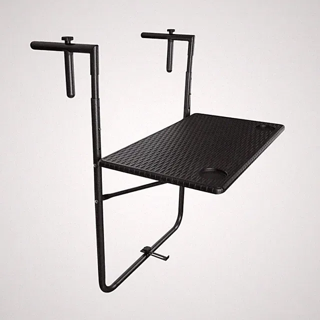 Balkon Klapptisch Hängetisch Klappbarer - SSB 4, Schwarz