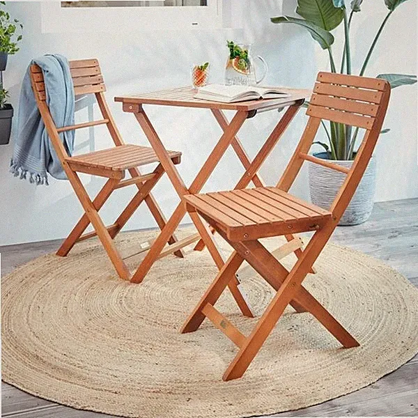 Balkon-Set Sitzgruppe Gartenmöbel Holzmöbel Tisch Stühle NEU OVP