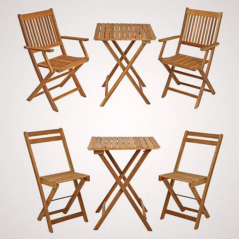 Balkonmöbel Klapptisch Klappstühle Gartenmöbel Set Akazie Holz Möbel Balkonset