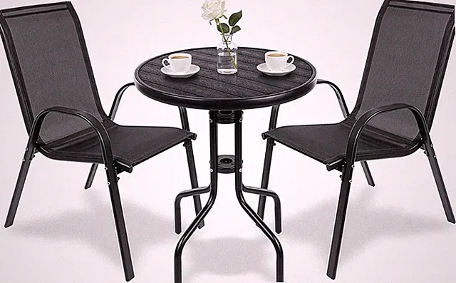 Balkonmöbel Set Für Kleinen Balkon Wetterfest – Gartenmöbel 3-Teilig Aus Metall