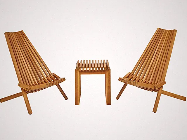 Balkonset Akazienholz hellbraun Latten-Optik Tisch mit Klappstühlen Bellano