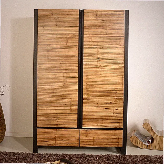 Bambus Kleiderschrank Ming Garderobe Holz Asiatische Möbel Asia Chinesisch