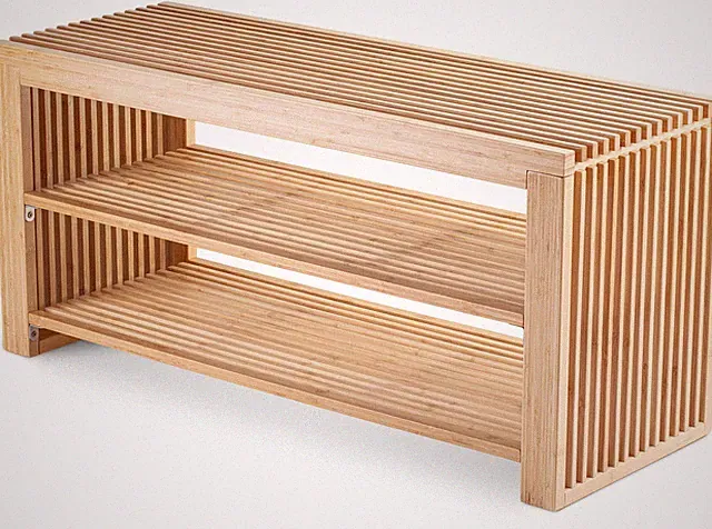 Bambus Schuhschrank Schuhbank Sitzbank mit Stauraum Schuhregal Holz