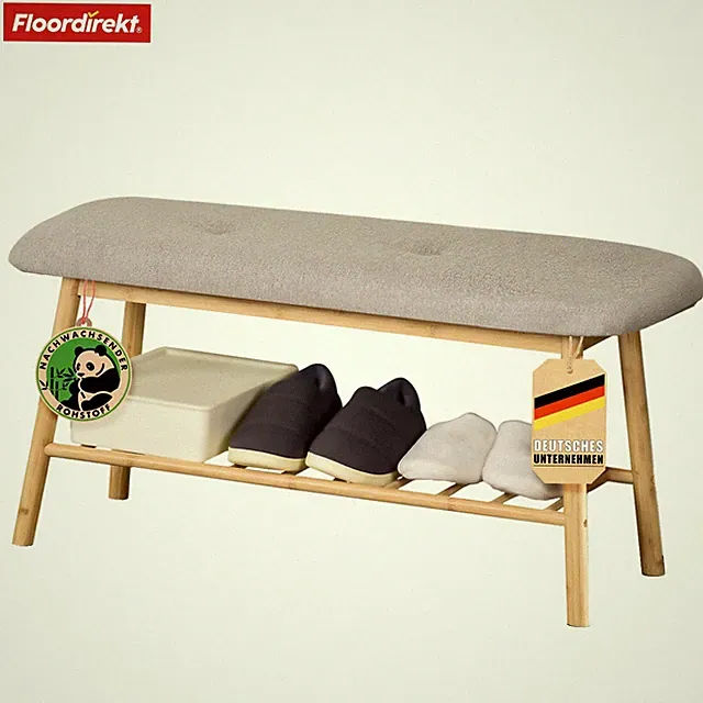 Bambus-Sitzbank Schuhregal Schuhorganizer Regal Bank Sitzfläche Kompakt Montana
