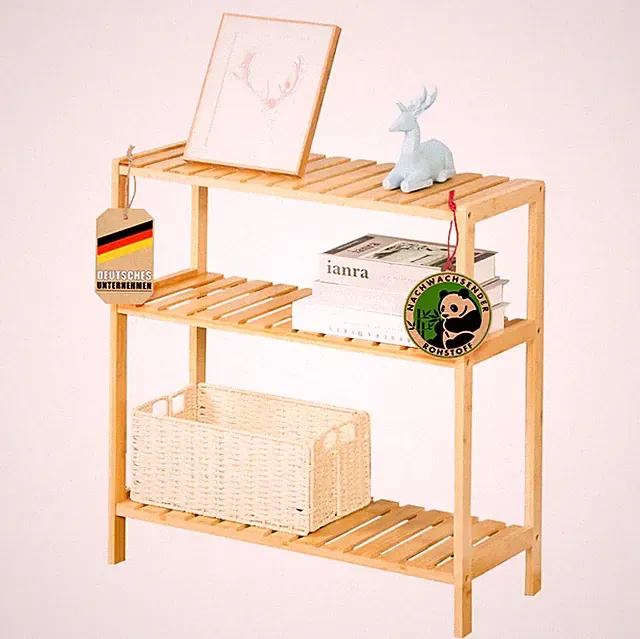 Bambus-Standregal Holzregal Bücherregal Büroregal Badregal Wohnregal Kansas