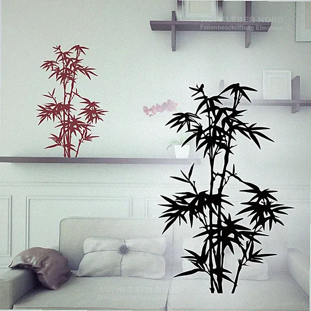 Bambus Wandtattoo 85cm Pflanze Strauch A15 Wandsticker Möbel Wandaufkleber Natur