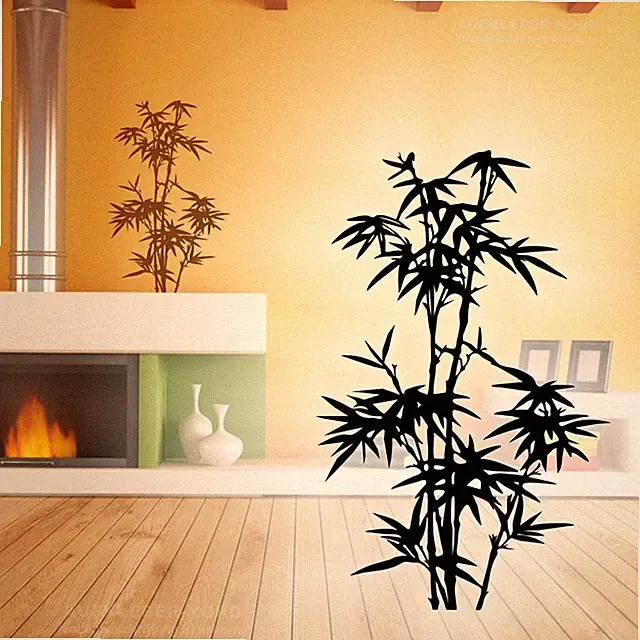 Bambus Wandtattoo 95cm Pflanze Strauch A15 Wandaufkleber Küche Badezimmer Natur