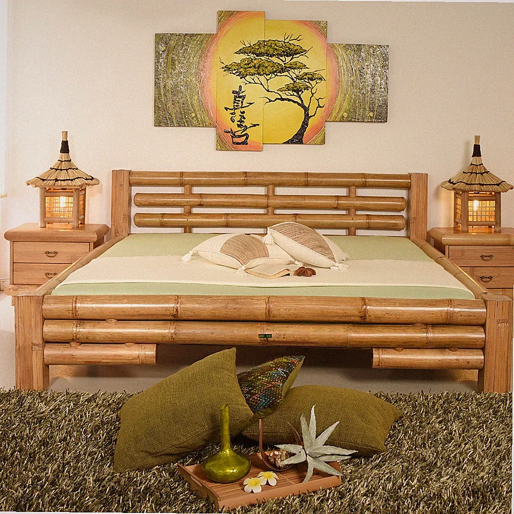 Bambusbett 140x200 Koh Tao Natur Bambusmöbel Bambus Bett Doppelbett Holzbett