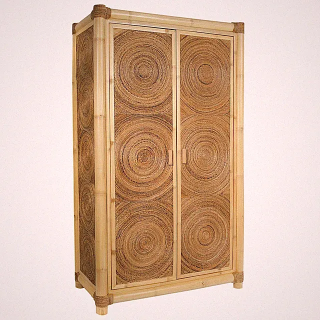 Bambusschrank Bandar Garderobenschrank Kleiderschrank Holzschrank Schrank Holz