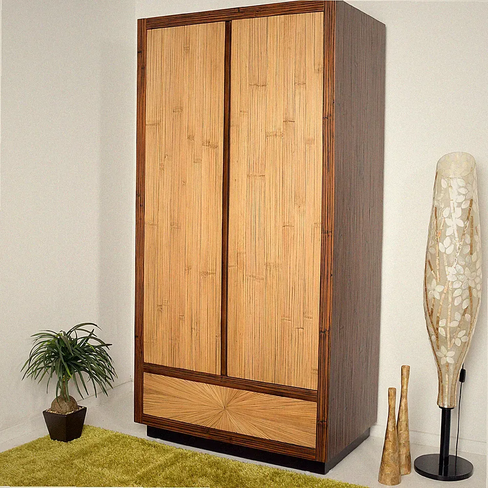 Bambusschrank Limao Kleiderschrank Garderobe Asiatische Möbel Holz Asia Ankleide